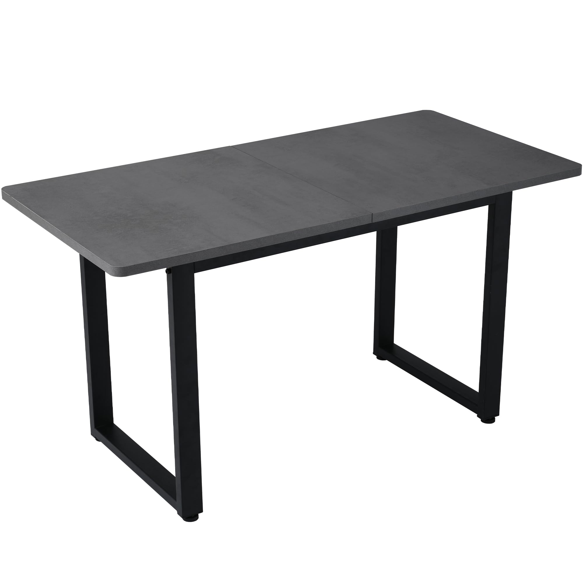 Merax Mesa de comedor de estilo industrial, mesas de comedor rectangulares, mesa de cocina moderna para sala de estar y comedor, 140 x 70 x 75 cm, color negro y gris (no ampliable)