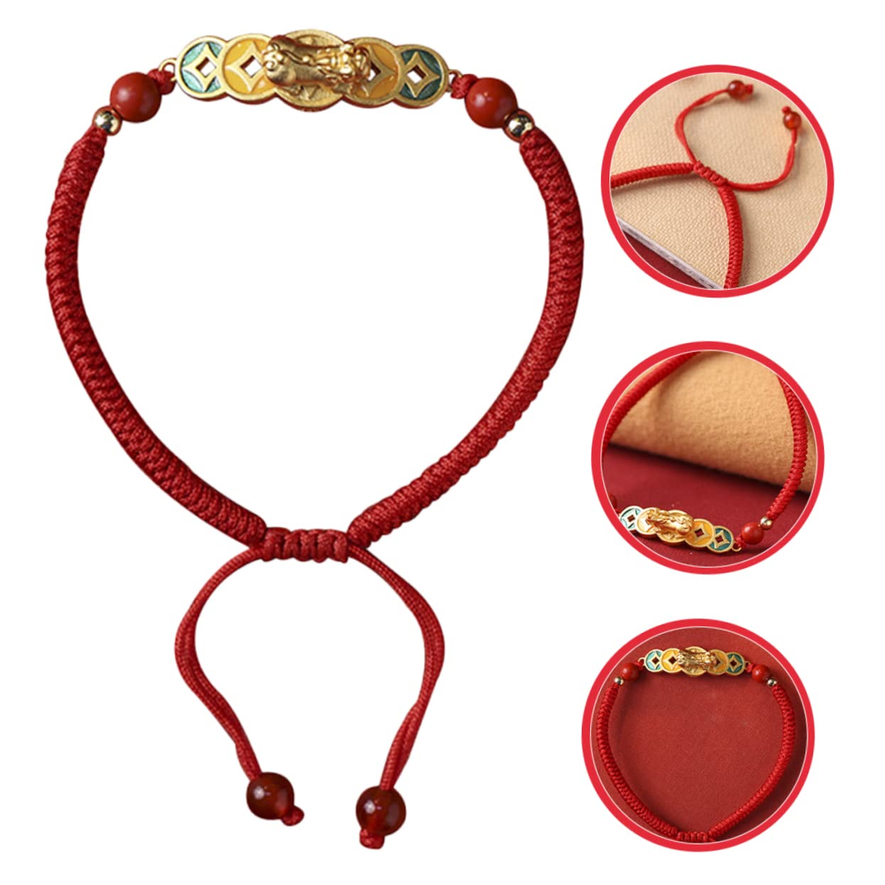 5 Piezas Pulsera Cuerda De Muñeca Tejida Accesorios Mujer Joyería De La Amistad Vestido De Discoteca Pendientes Disco De Amistad Cordón De Muñeca Rojo Cuerda