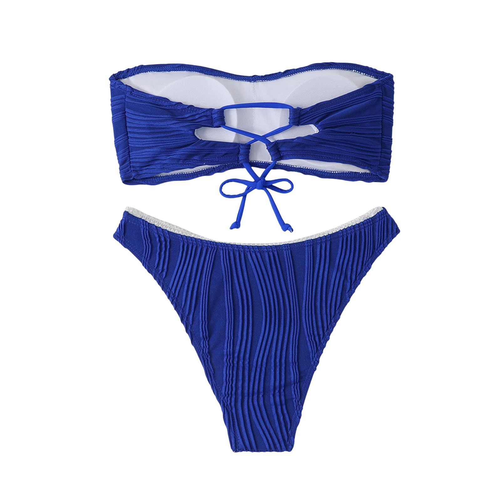 Damski zestaw bikini New Border Plain Tube Top Europejski seksowny strój kąpielowy z rozcięciem, beżowy, S