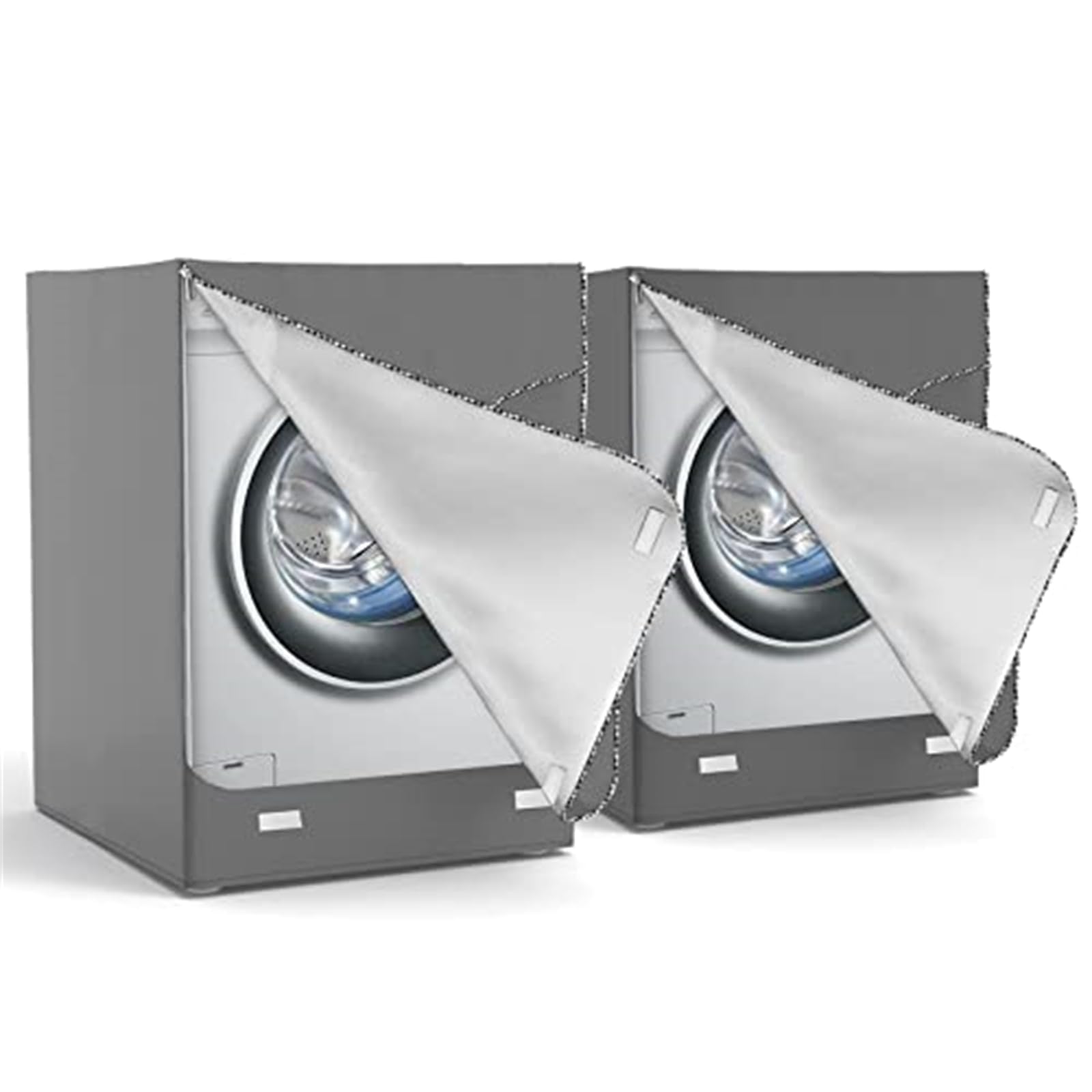 Covolo 2Pack Washer Dryer Cover,Washine Machine Cover Waterproof Washing Machine Cover Dustproof Thickening for Front-Loading Machine W27 D33 H39 inch (Gray)