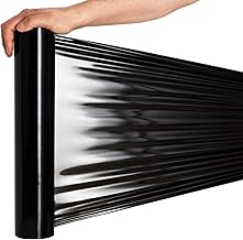 RAGO® Film etirable demenagement noir 130m 7,5 × 7,5 × 40 cm Film etirable Film palette Film noir emballage I Rouleau emballage colis I Plastique Protection pour Colis et Meubles 150 m