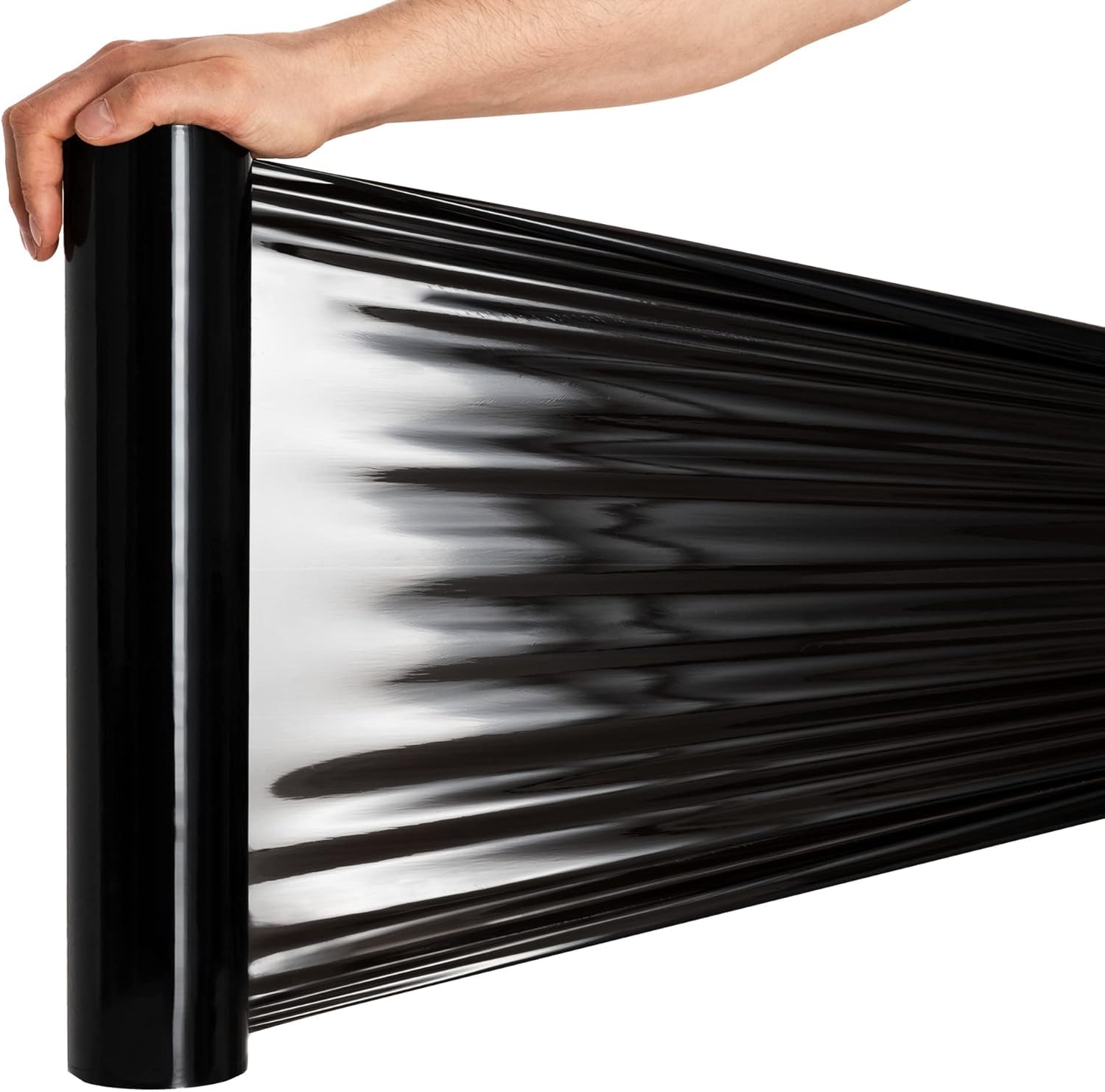RAGO® Film estensibile imballaggio nero 130m 7,5×7,5×40 cm Pellicola elastica