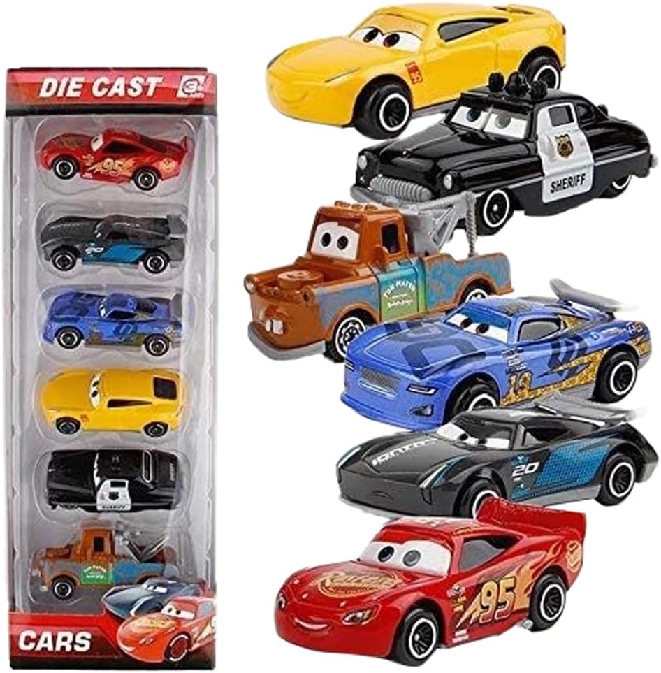 KAVANA Mini Metal Die Cast Small Mini Racing Cars For Kids Free Wheel High Speed Unbreakable Die Cast Metal Toy Car Play Set For Kids Best Gifts Toys For Kids Boys Set Of 6, Multicolor