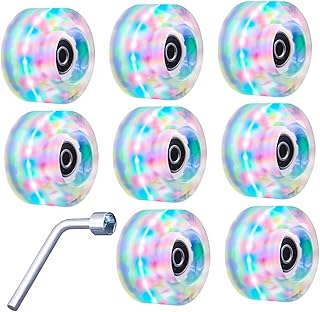 OSALADI 1 Set Luminous Wheels for Roller Skates Quad Skates Indoor Roller Skate Wheels Outdoor Skates Luminous Skateboard Wheel Ice Skates Wheels Skate Wheel Replacement Pu Colorful LED