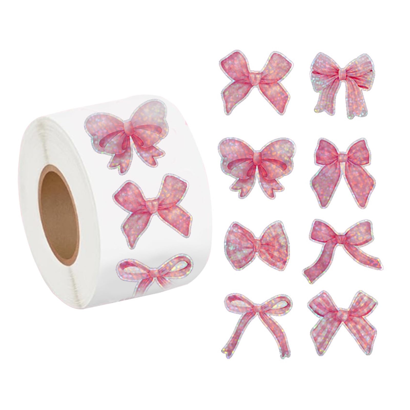 Kalttoy Multicolor 500Pieces Glittering Bowknot Sticker Adhesive Seal Label For Scrapbooking Journal Packaging Kids Motivational Sticker Adhesive Star