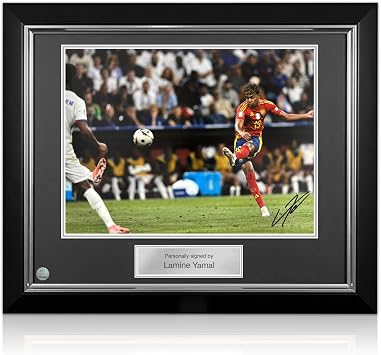 Lamine Yamal Signed Spain Football Photo Semi-Final Goal. Deluxe Frame