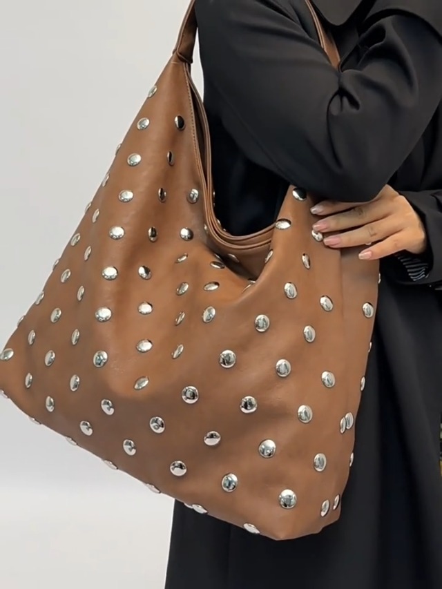 Bolso Hobo Tachonado para Mujer Cuero Vegano miniatura 7