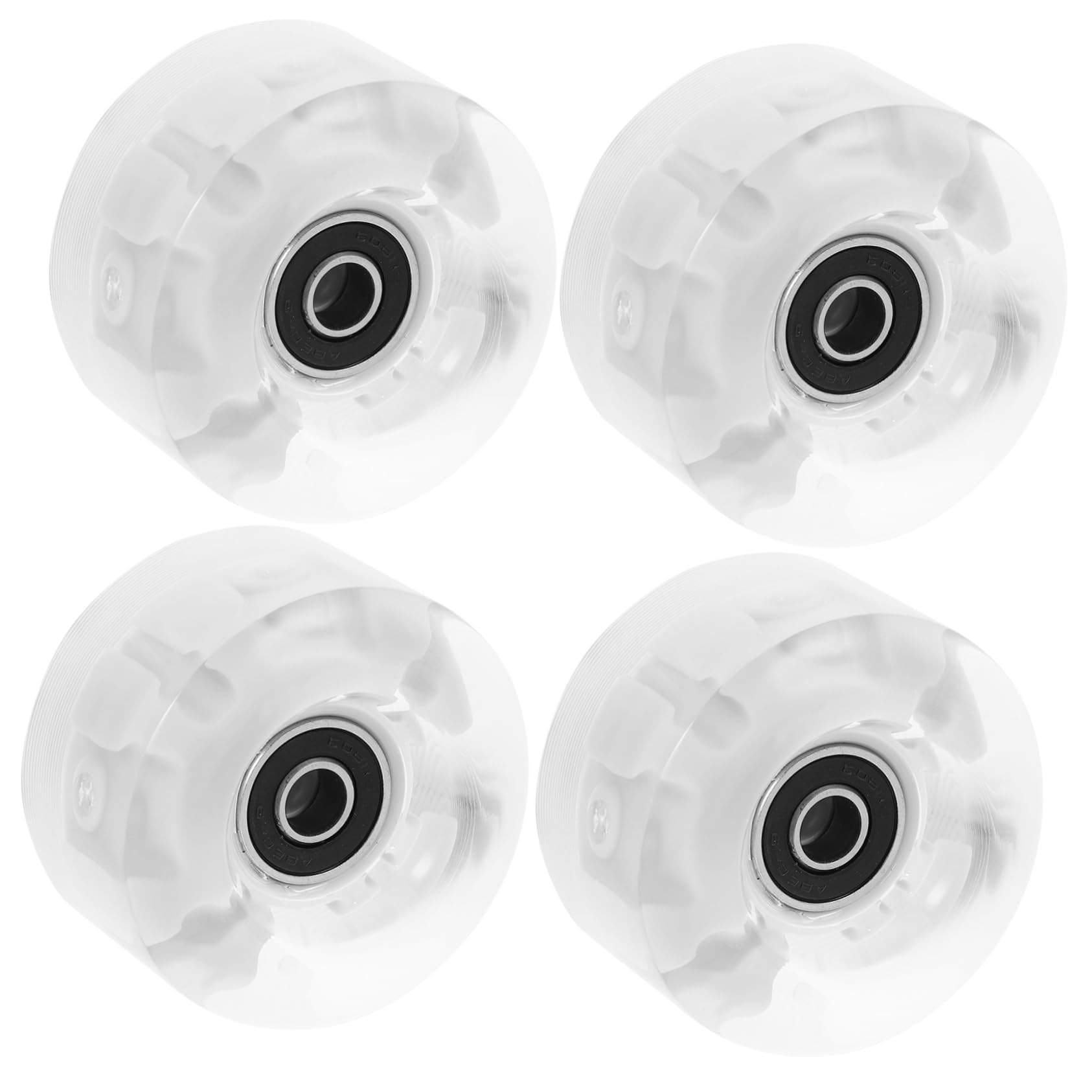 Kisangel Roller Skating Wheel Replacement 4 Pack Pu Skate Wheels Glow-in-the-dark for Indoor Outdoor Use