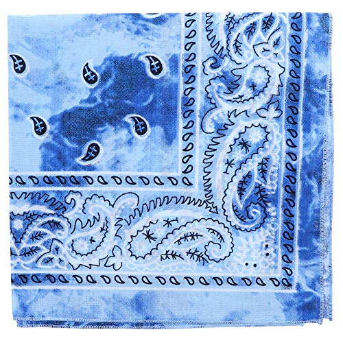 Motique Accessories Tie Dye Paisley Bandana-Blue
