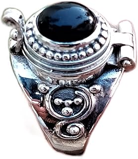 Genuine Black Onyx Ring, 925 Sterling Silver, Poison Box Ring, Oval ~ Gemstone Ring, Onyx Jewelry, December ~ Birthstone Ring, Openable Poison Ring, Vintage Box Ring, Poison Ring, Healing Ring, Locket Ring, Black Poison Box Ring, Handmade Gemstone Jewelry, Boho Style, Trending Ring, Poison Statement Ring, Women's Statement Rings, Locket Box Ring, Unique Jewelry, Jewelry For Women