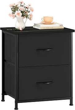 Somdot Night Stand with 2 Drawer, Small Nightstand End Table, Bedside Table