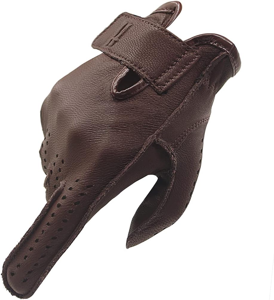 Harssidanzar Mens Unlined Leather Racing Gloves Biker Glove Driving Gloves Motorcycle Glove for Men GM038US