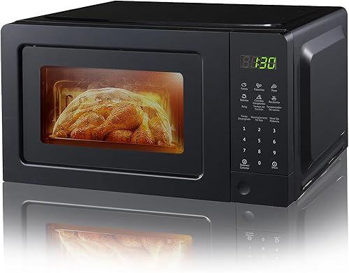 Miniatura 1 de Techomey Countertop Microwave Oven with Child Lock, Small Microwave Ovens with Removable Turntable Push Button Door, 6 Auto Menus, 0.7 Cu.Ft, 700W,