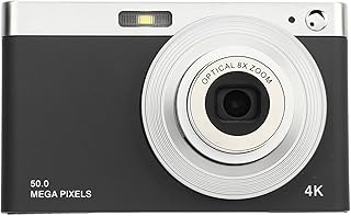 KIMISS Câmera digital de vídeo digital 4K para adolescentes tela IPS HD de 2,88 polegadas 50 MP zoom 16X portátil câmera retrô compacta para viagens vlogging (preto)