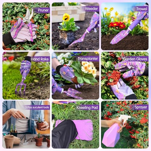 Gardening-Gifts-for-Women-Gardening-Tools-for-Women-14-PCS-Garden-Tools-Set-Kit-with-Garden-Tool-Bag-Plant-Lover-Gifts-Birthday-Gifts-for-Mom-Grandma-Aunt-Purple