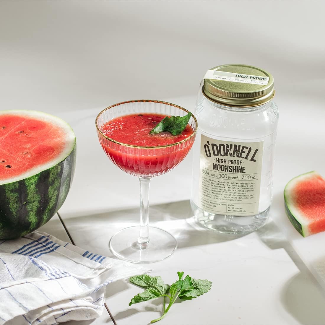O’Donnell Vodka High Proof – 700ml Moonshine BIO-Vodka mit 50% vol. & dreifacher Destillation – Starker, glasklarer Charakter für echte Moonshiner – Made in Berlin