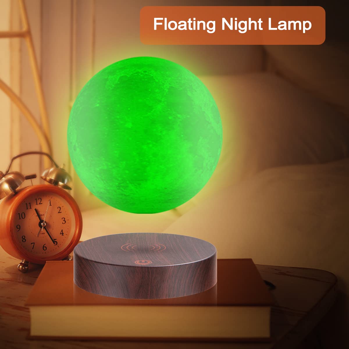 Lampada Luna Levitante 16 Colori Levitazione Magnetica Galleggiante Stampa 3D LED Luce Luna Luci Notturne Luna Rotante con Telecomando per Casa Camera Desk Decorazione Regalo Creativo, Base Rotonda