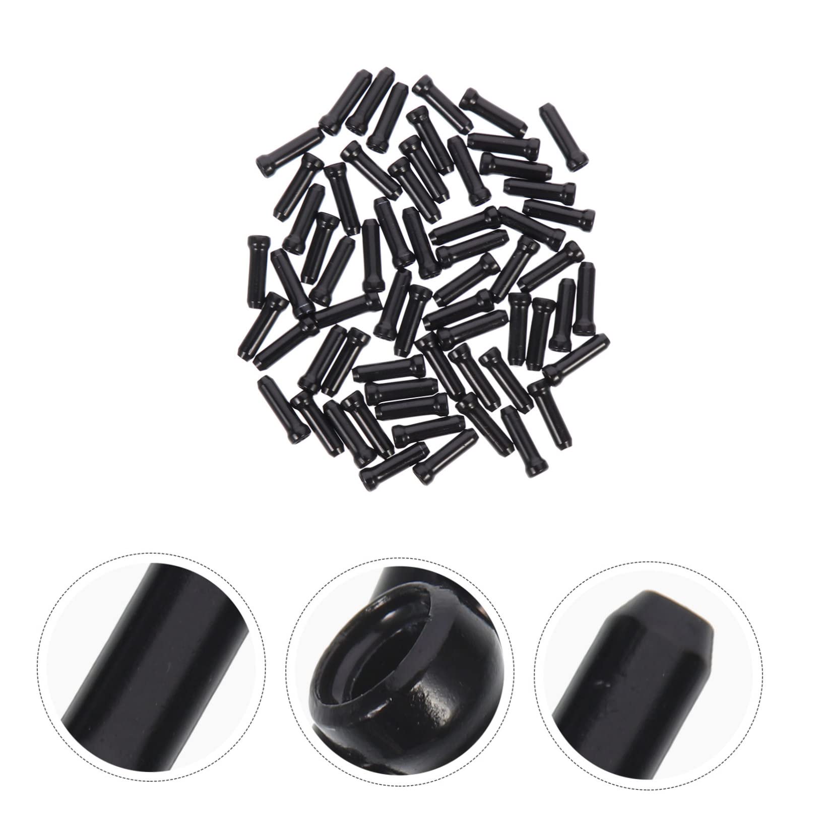 GAROZATION Aluminum Alloy Bike Brake Cable End Caps 50pcs Bicycle Cable End Caps Easy to Install