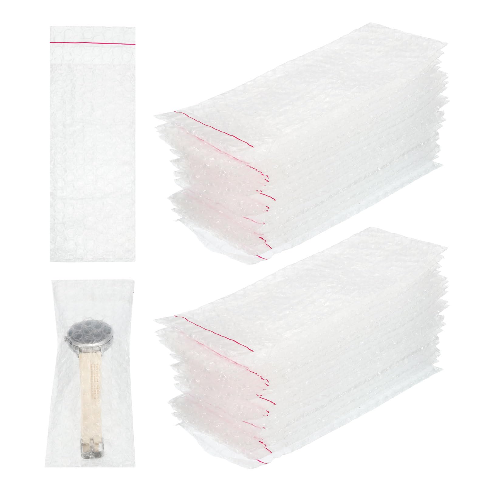 PATIKIL Clear Self Sealing Bubble Bags, (8x18cm) (200 Pcs), Lightweight Economic Bubble Wrapping Pouches Double Walled Pouches Cushioning, Suit for - Mailing Shipping/Packaging/Storage — image 1