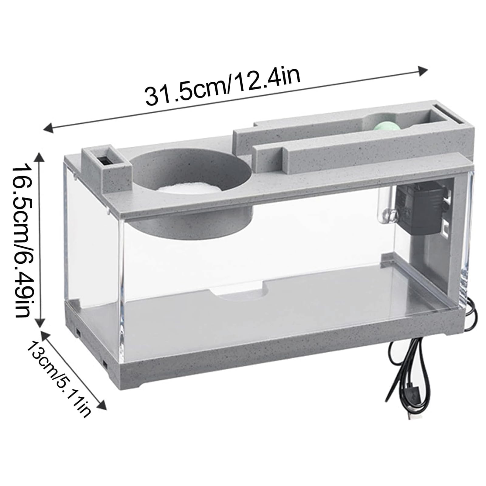 Acuario 2 Piezas de Pescado Bomba de Agua del Acuario de plástico Acuario Multifuncional USB Desktop Recargable Tanque Pescado Pequeño Pecera