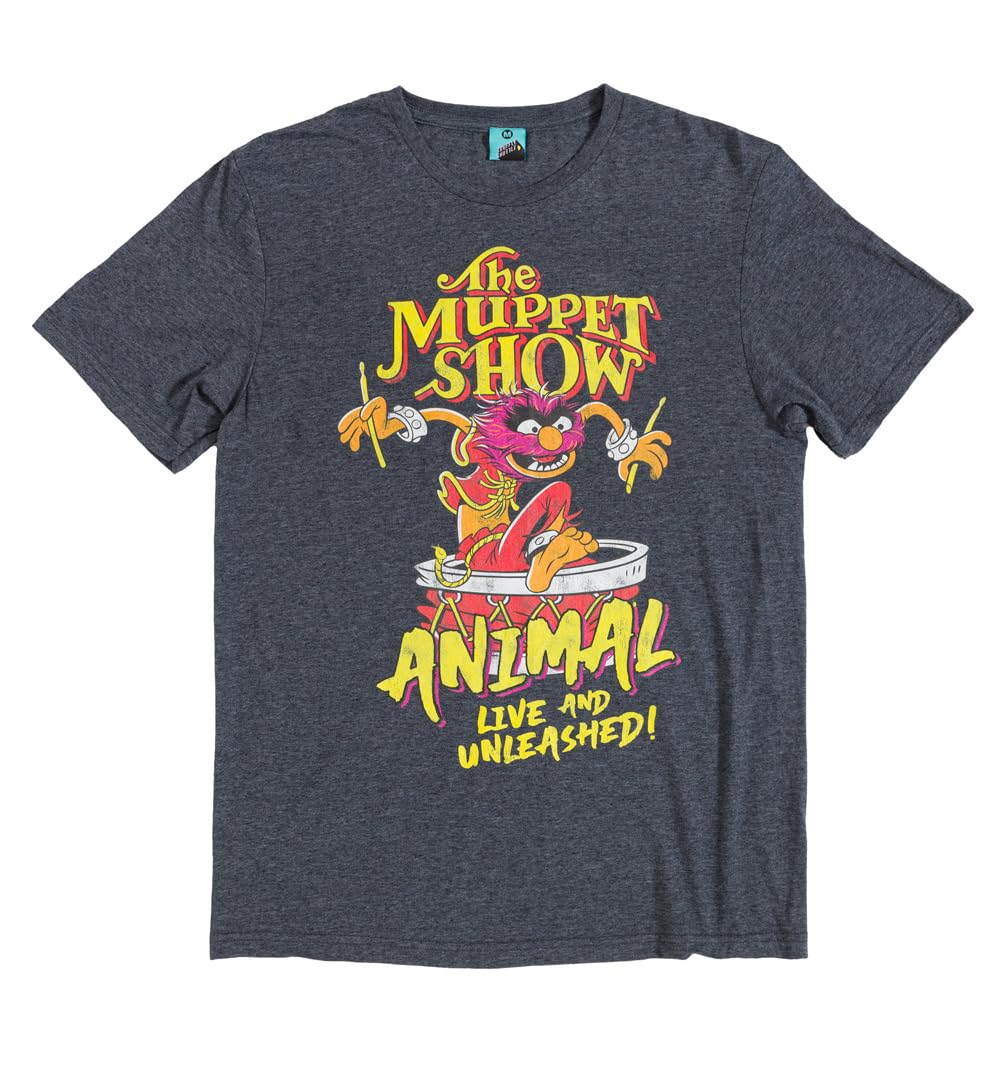 TruffleShuffle The Muppet Show Animal Live and Unleashed Charcoal Marl T Shirt