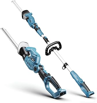 Pole Hedge Trimmer Cordless for Makita 18V Battery, 2-in-1 Handheld & Long Reach Hedge Trimmer w/ 8.5FT Extension Pole, 20" Dual-Action, 3/4" Cutting Capacity, 150 Adjustable Head Tool Only