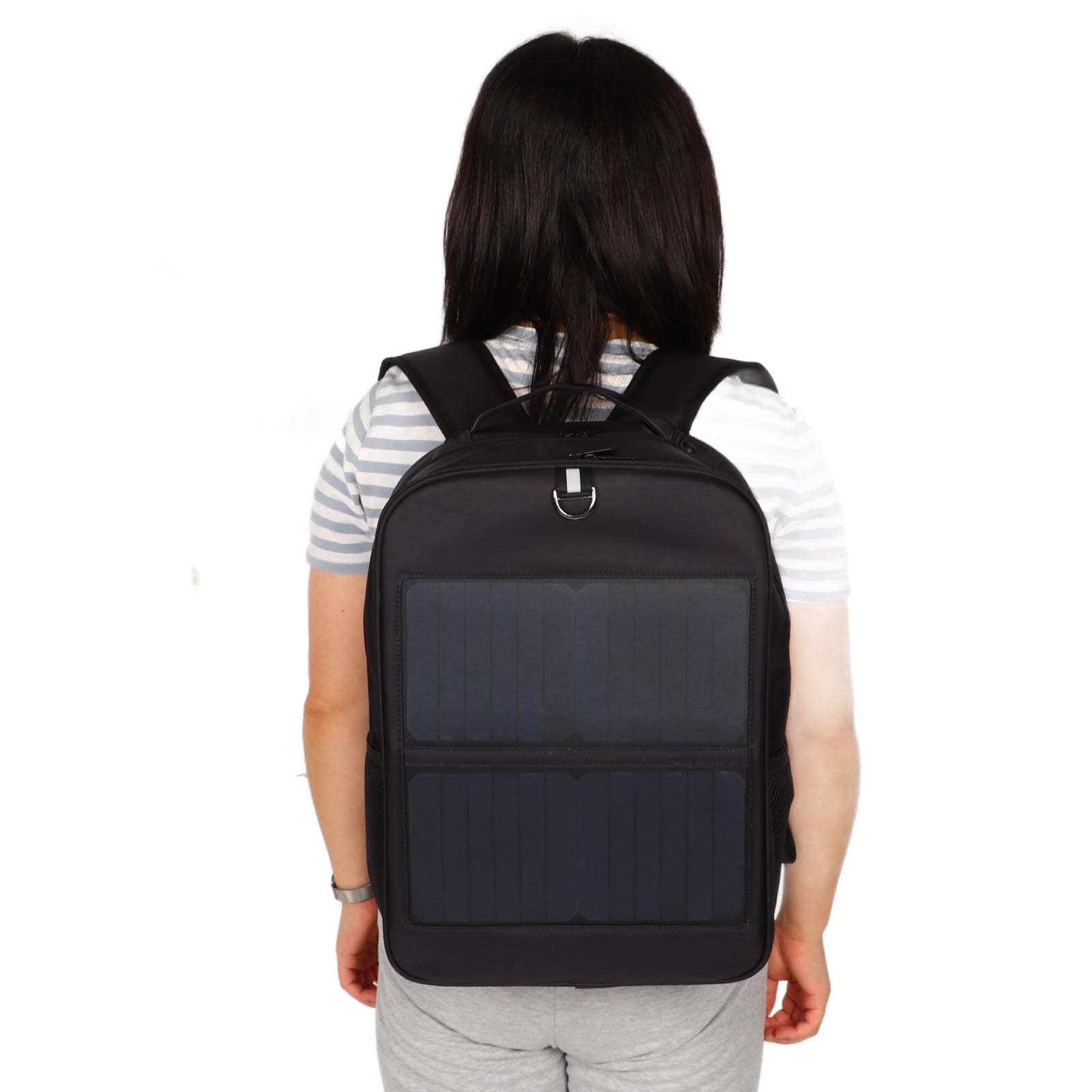 Zaino Solare, Zaino Solare da 14 W, Zaino per Pannello Solare Impermeabile con Porta di Ricarica USB da 5 V 2,1 A, Borsa A Tracolla per Escursionismo, Campeggio, Viaggi