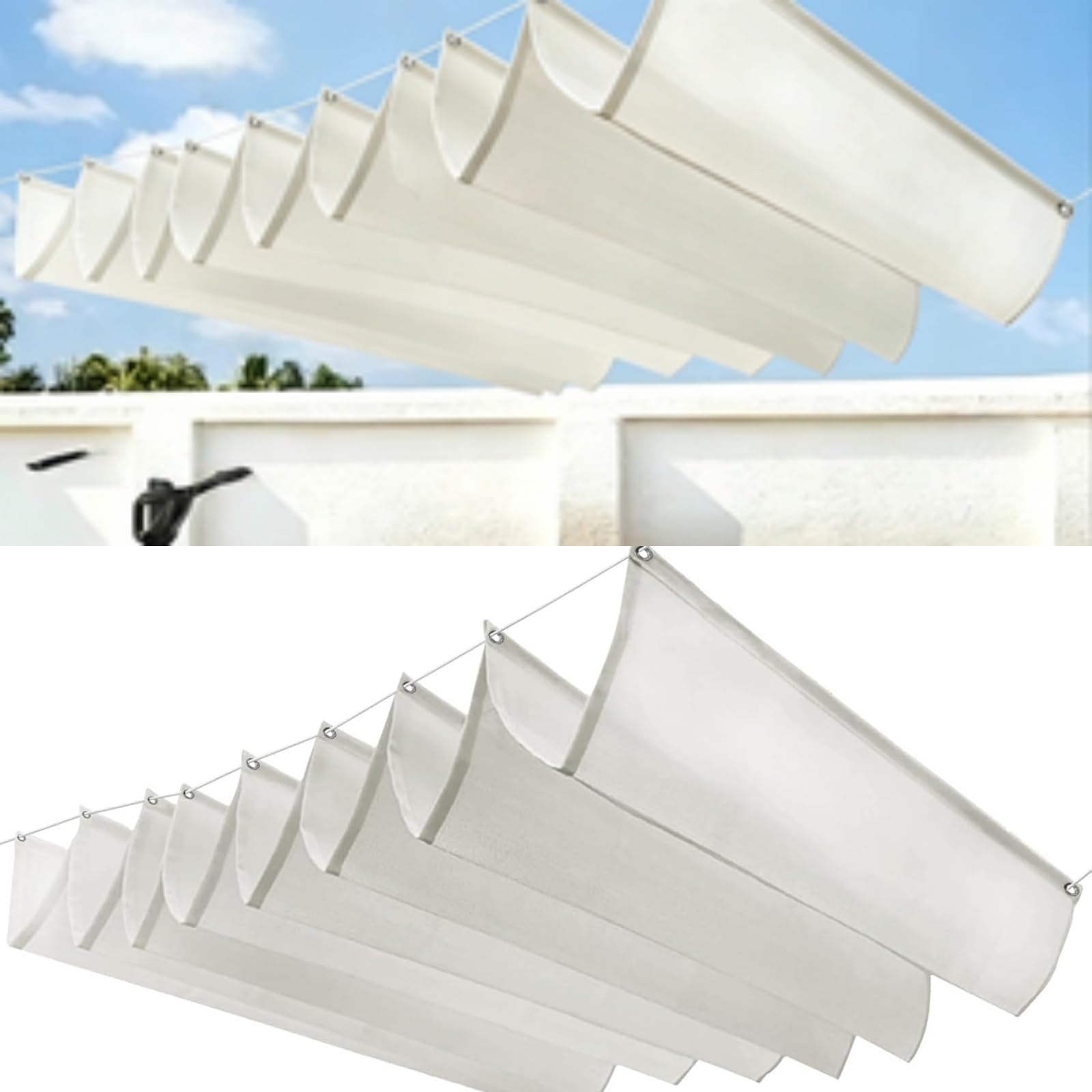 Toile d'ombrage rétractable vague blanche indéchirable contre les UV包装