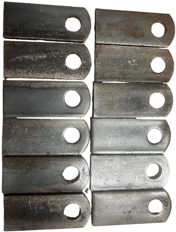 Miniatura 2 de JM - Lengüeta de soldadura de acero, 2 pulgadas de longitud, 1 pulgada con grosor de 18 pulgadas, apertura de orificio de 38 pulgadas, un extremo