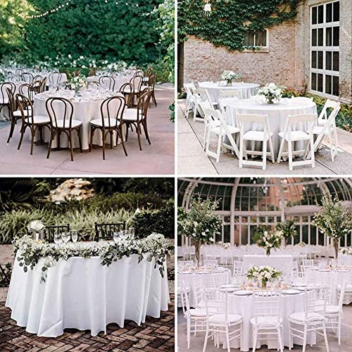 Nappe jetable blanche imperméable en plastique pour protéger les tables rondes - 6
