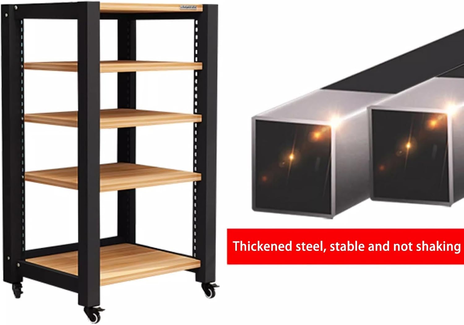 2 3 4 5 Tier Audio Cabinet Record Player Stand Audio Rack, AV Component Media Stand, Home Stereo Rack System, for DVD Players TV Box Game Console(Brown,2 tier 40cm/15.7in)