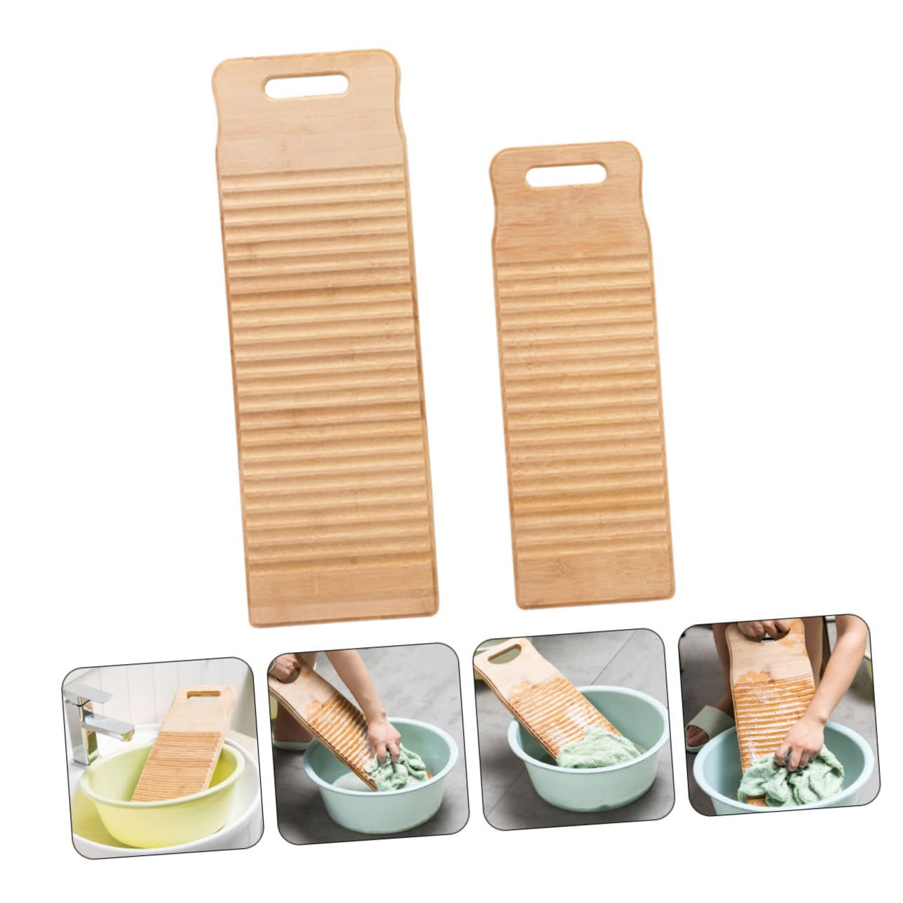 Toddmomy 2stücke Holzwaschbrett Zum Handwaschen Von Wäsche Bambus Waschbrettinstrument Für Wäschereinigung Handwaschbrett Mit Aufhängevorrichtung Für Reisen Und Zuhause