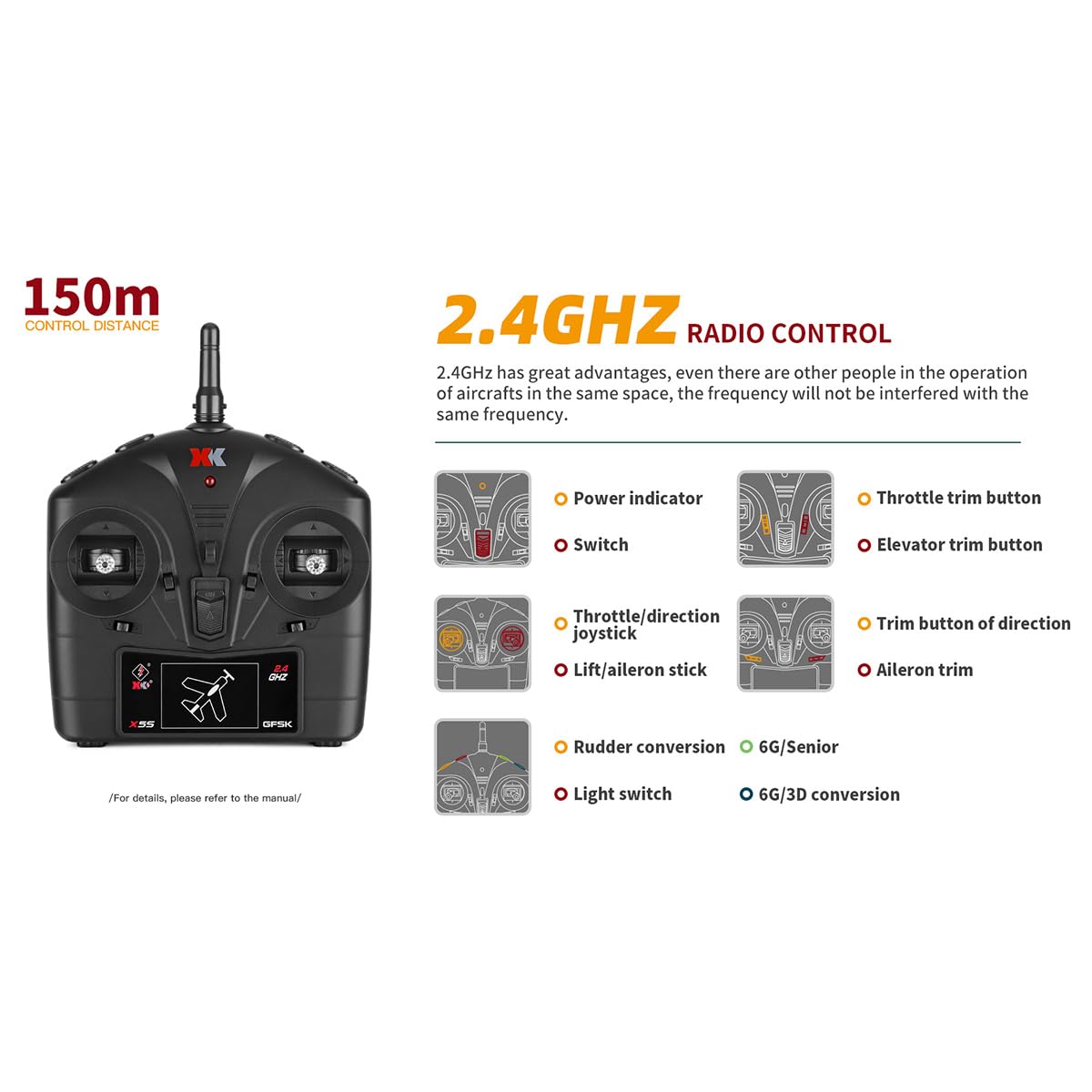 XK A300 Beech D17S - Aereo telecomandato per adulti, biplano 3D/6G 2.4G 4CH Brushless 550 mm apertura alare EPP ad ala fissa RC modello con sgancio rapido, aereo RC per adulti Beg (RTF)
