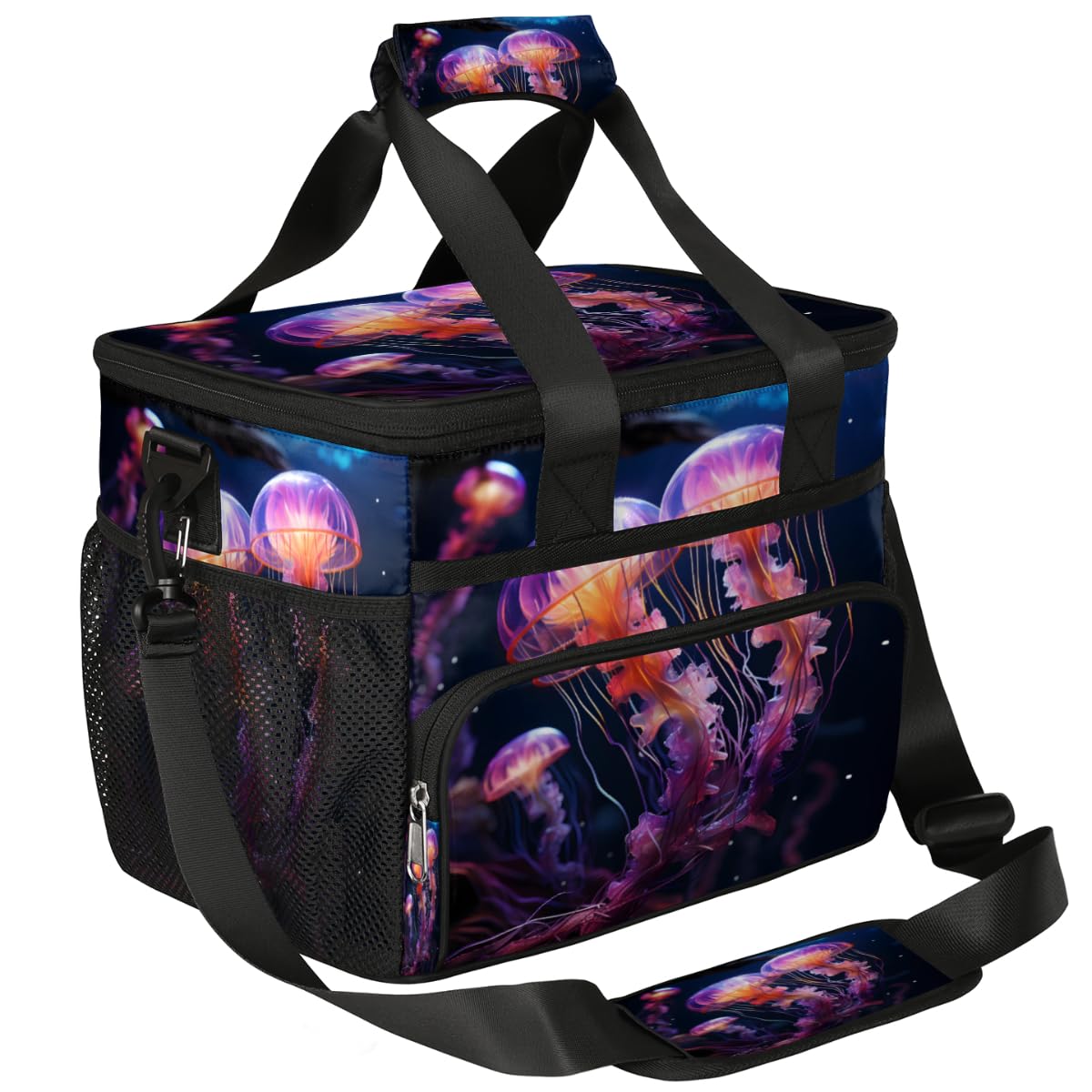 Jellyfish Insulated Picnic Backpack Lunch Box for Women Men Picnic Basket Tote Lunch Bag Picnic Bag Portable Lunch Bags for Picnic, Beach, Work, Trip,Office, Camp Jellyfish Ocean