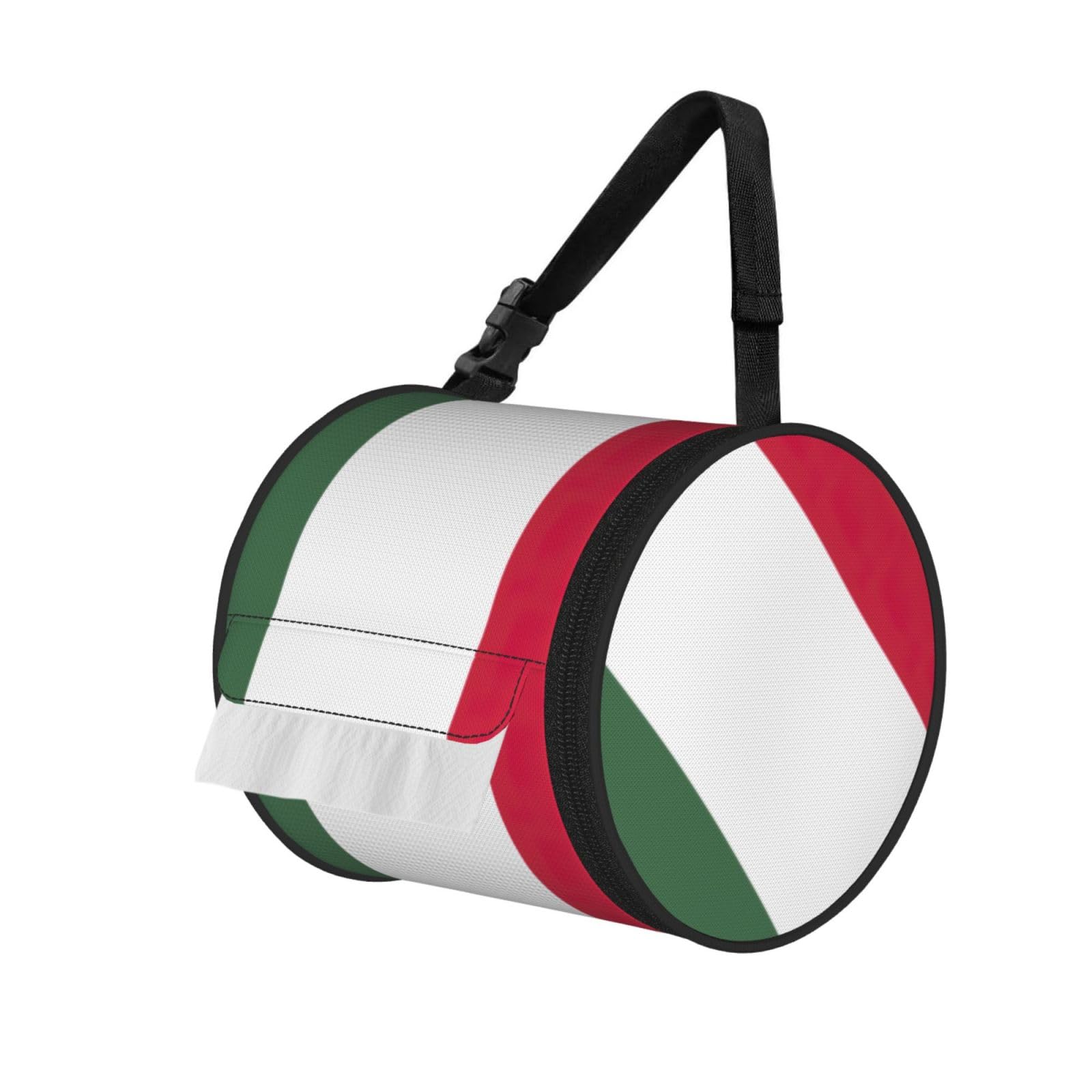 Flag Of Hungary Print Fashion Tissues Organizer Box, Hanging Tissue Holder For Purse Coins For Car Office Daily Outing
