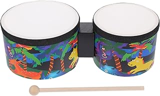 ibasenice Bongo Drums for Kids Adults Wood Bongo Drums with Mallets Percussion Instrument Rhythm Music Drum for Baby