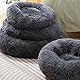 Fhodigogo Hundebett rund Hundekissen hundekissen Katzenbett katzenkissen hundebett kleine Hunde Donut Hundebett Kleine Hunde Bett Katzendecke Hundedeck für Katzen und kleine Hunde (M for 5KG)