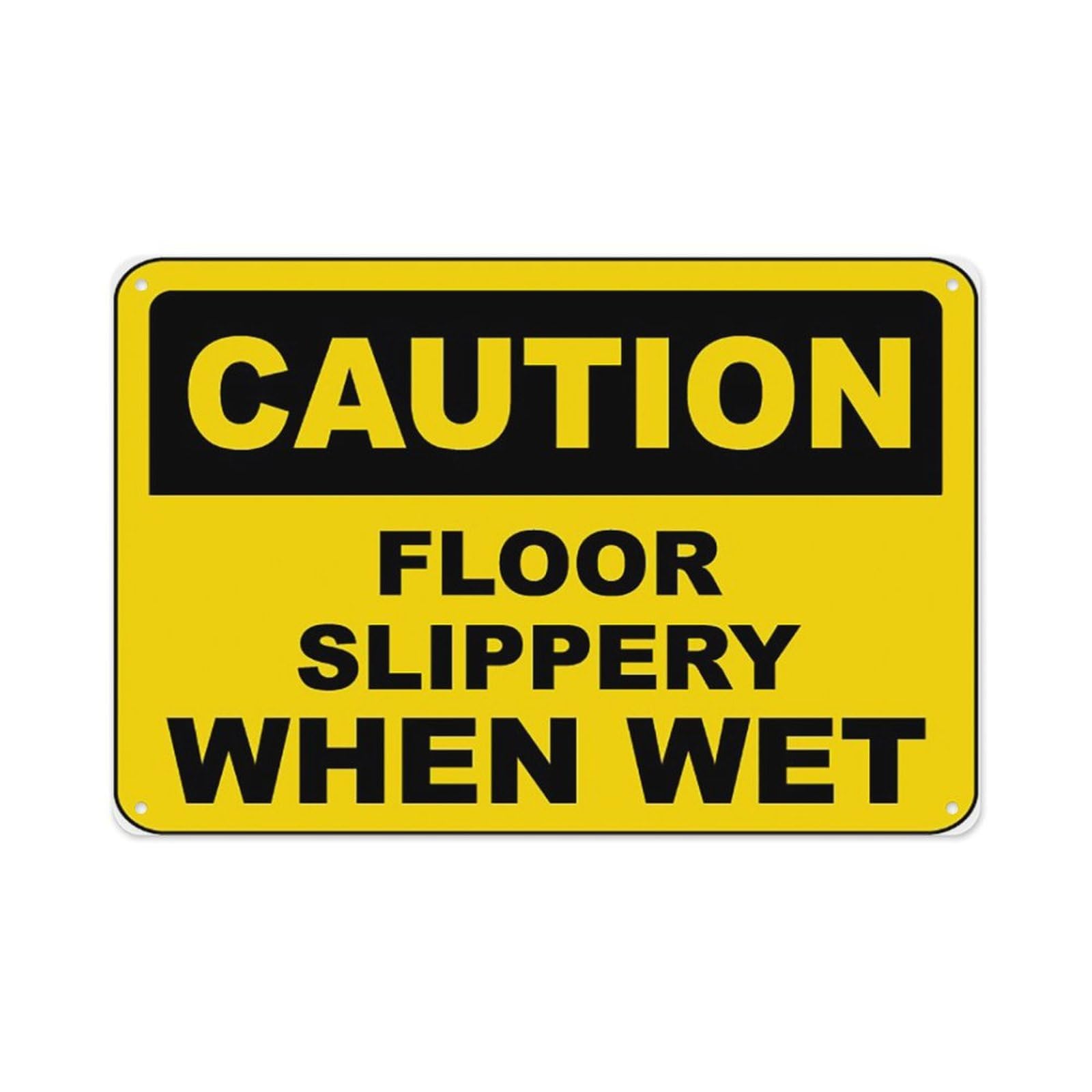 peiyeety Floor Slippery When Wet Sign Aluminum Tin Warning Signs For Home Outdoor Garden 8X12 Inches