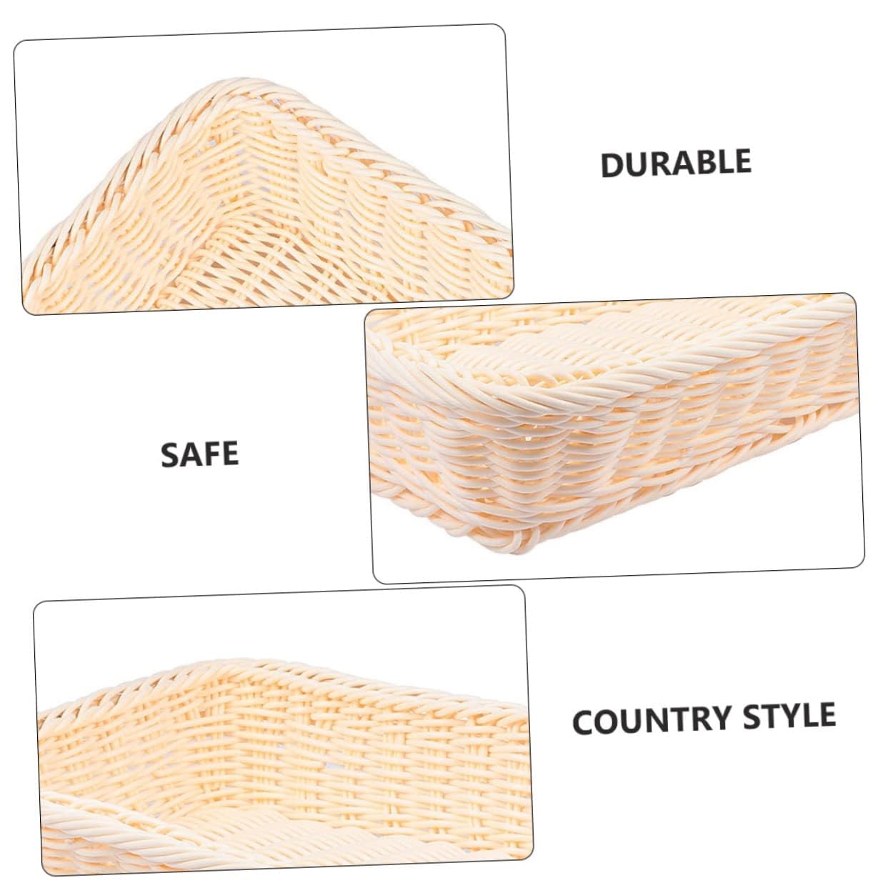 CIYODO 1 PC Woven Fruit Basket Storage Basket for Fruits Vegetables Bread Rustic Design for Home Kitchen Hotel or Shop Use Beige