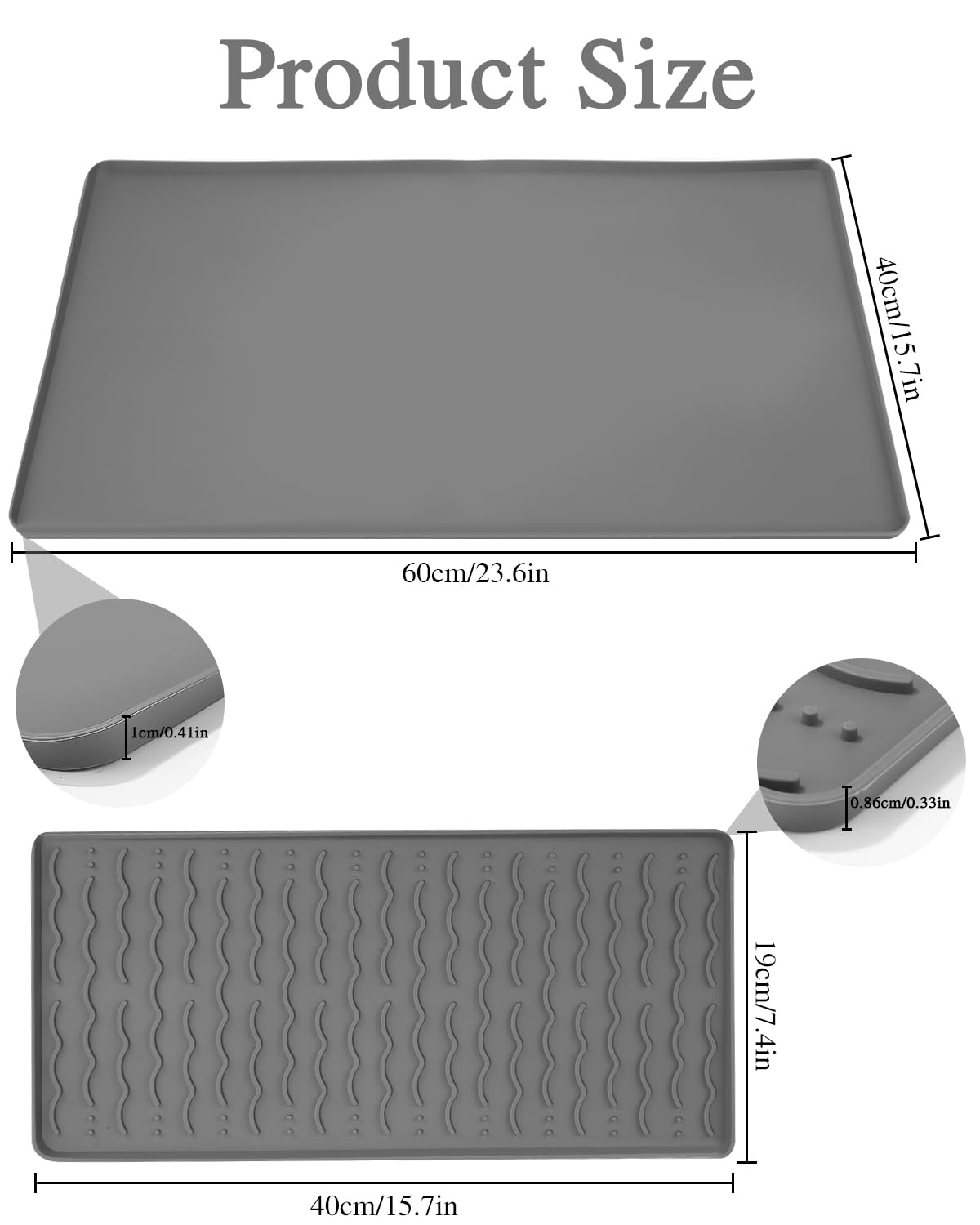 Tappetino Assorbente Per Scolapiatti E Lavello - In Silicone 40x60cm Antiscivolo