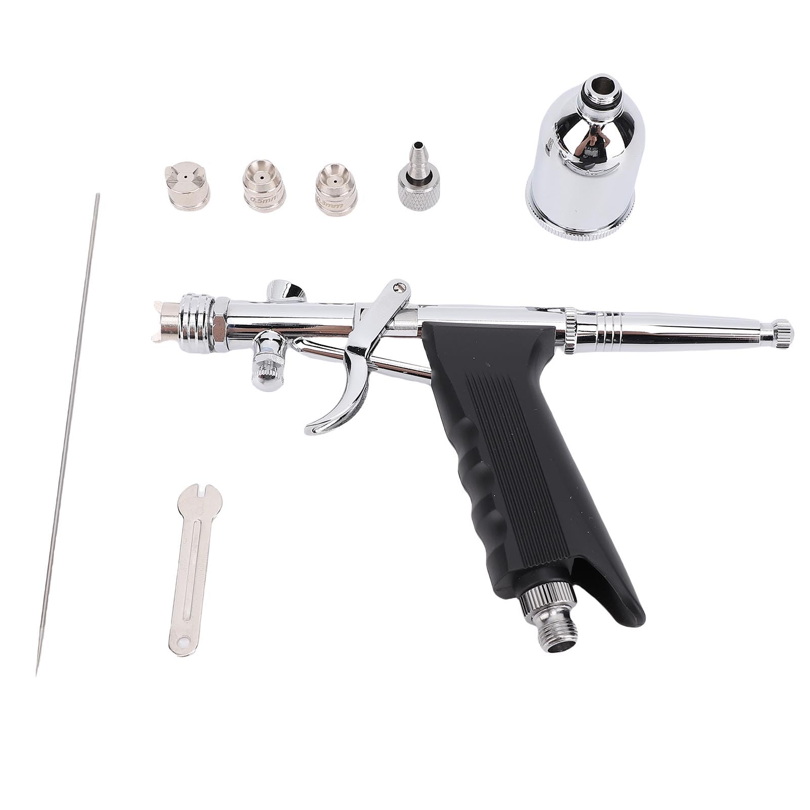Airbrush-Set mit Doppelter Schwerkraftzufuhr und 0,3-mm-Düse Zum Malen von Künstlerbedarf, Flexibel und Einfach zu Bedienen, für Künstler und Anfänger, Aluminium und Kupfer