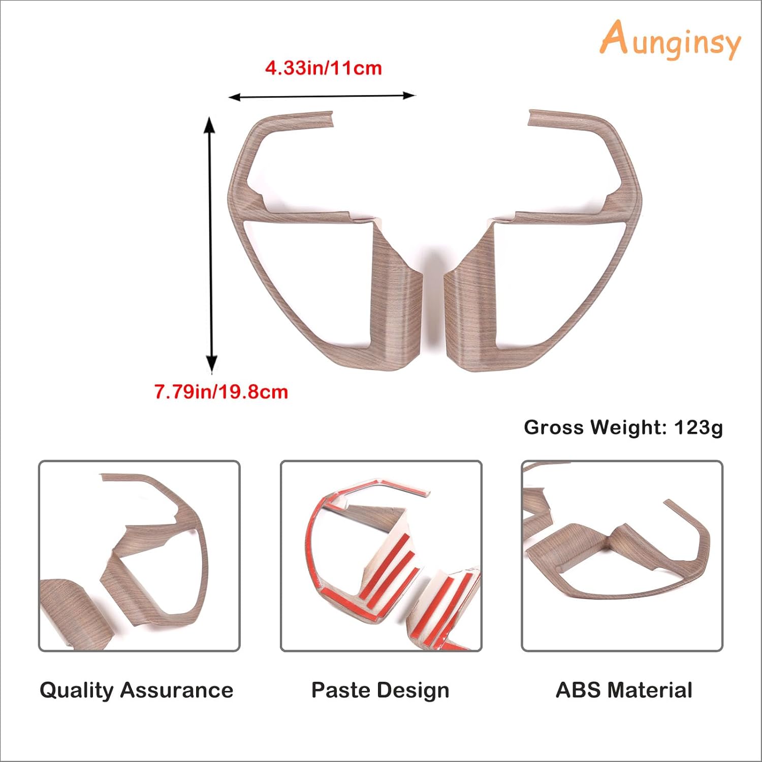 Aunginsy Center Console Steering Button Panel Trim Cover Compatible with Toyota Tundra/Sequoia 2022-2026 Tacoma 2024+, Central Control Steering Panel Decorative Frame Protector Sticker ABS Accessories