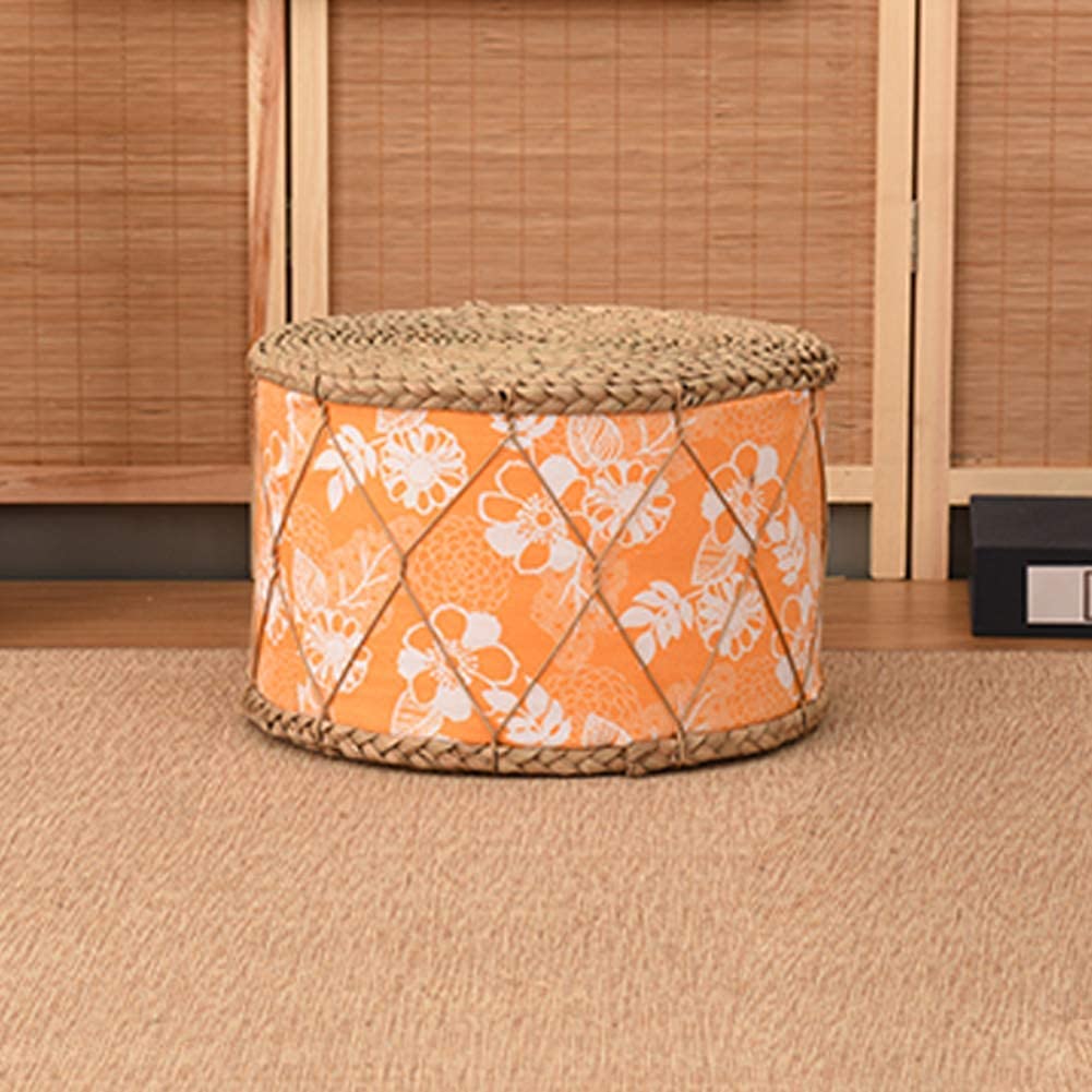 Tabouret ottoman haut de gamme en paille tressée main petit banc tatami authentique pour salon