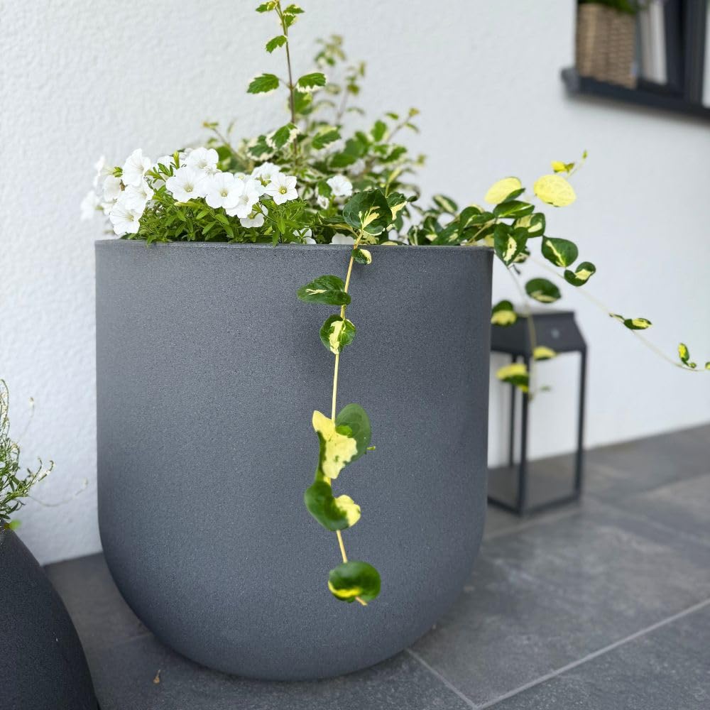 Gartenpflanze Fero Pflanztopf für Wohnzimmer und Terrasse, aus Polyethylen, wetterfest, modernes Design (Beige, 40x40 cm)