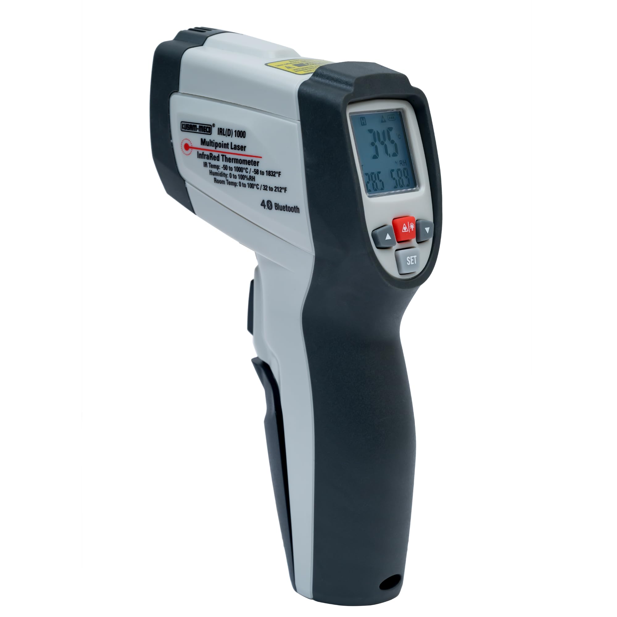 Kusam Meco IRL(D)-1000 Infrared Gun -50°C to 1000°C with Dual Circular Laser Targeting, 30:1 D:S Ratio, Bluetooth, Dew Point & Humidity Measurement, Industrial Temperature Gun-image-12