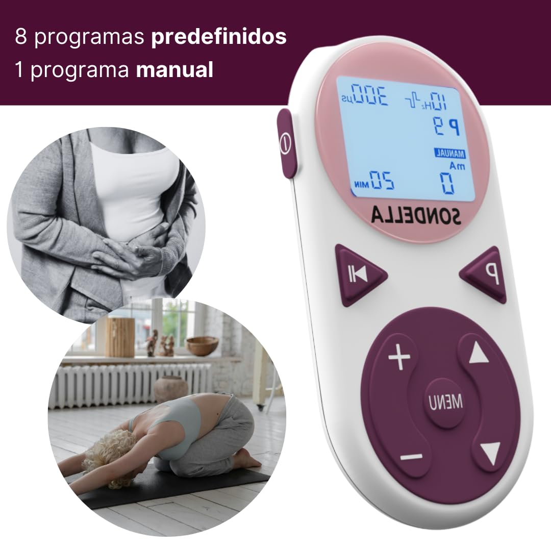 Tens Sondella Electroestimulador Suelo Pélvico 9 Programas Tratamiento Incontinencia Femenina, Fortalece Tonifica Suelo Pélvico | Incluye Sonda