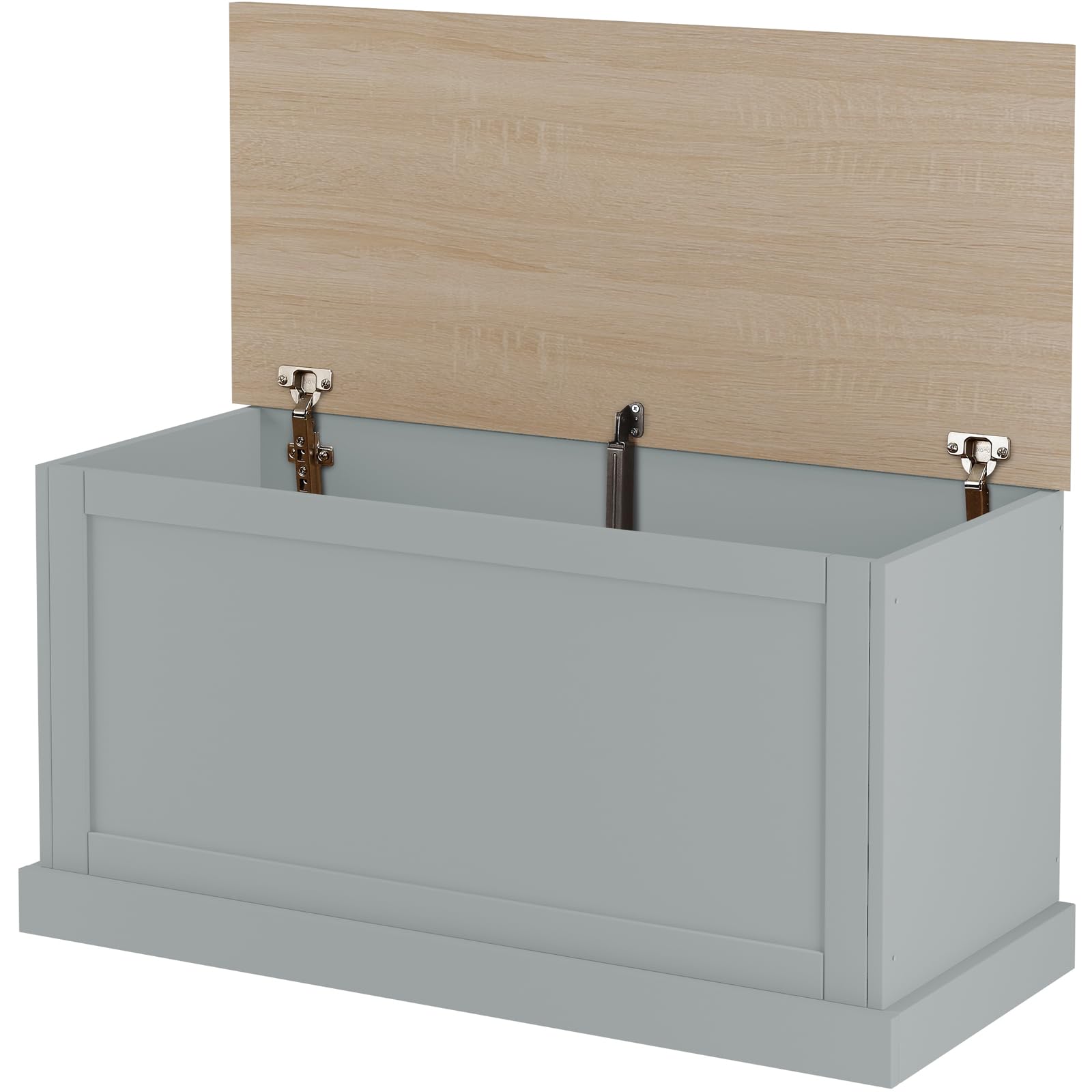 Binz Truhe in Grauer Eicheoptik aus FSC-zertifiziertem Holzwerkstoff im Landhausstil, 90 x 40 x 45 cm