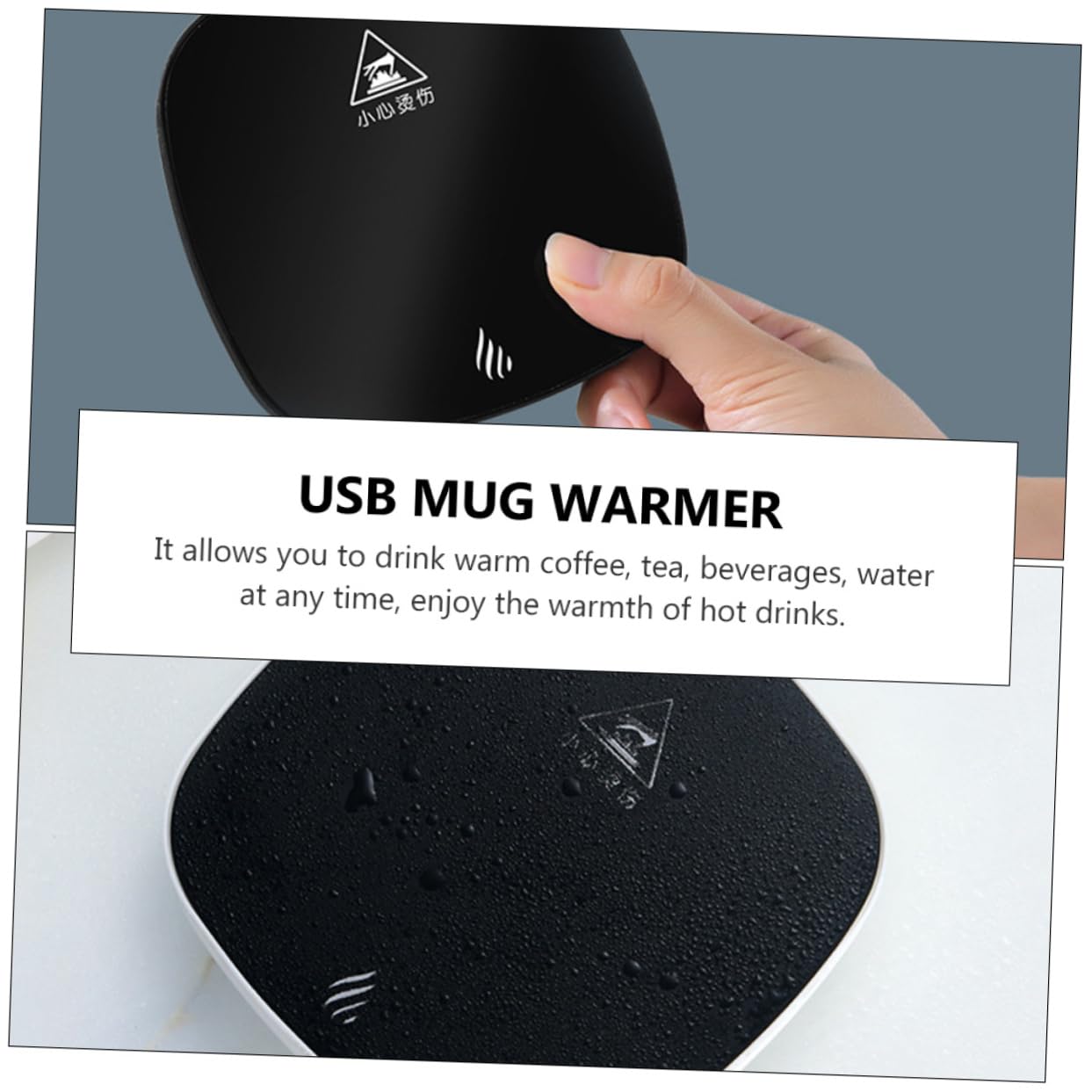 OKUMEYR 1Pc USB Cup Warmer Compact Heating Mat Induction Technology and for Home Use Keeps Beverages Warm for Tea and More