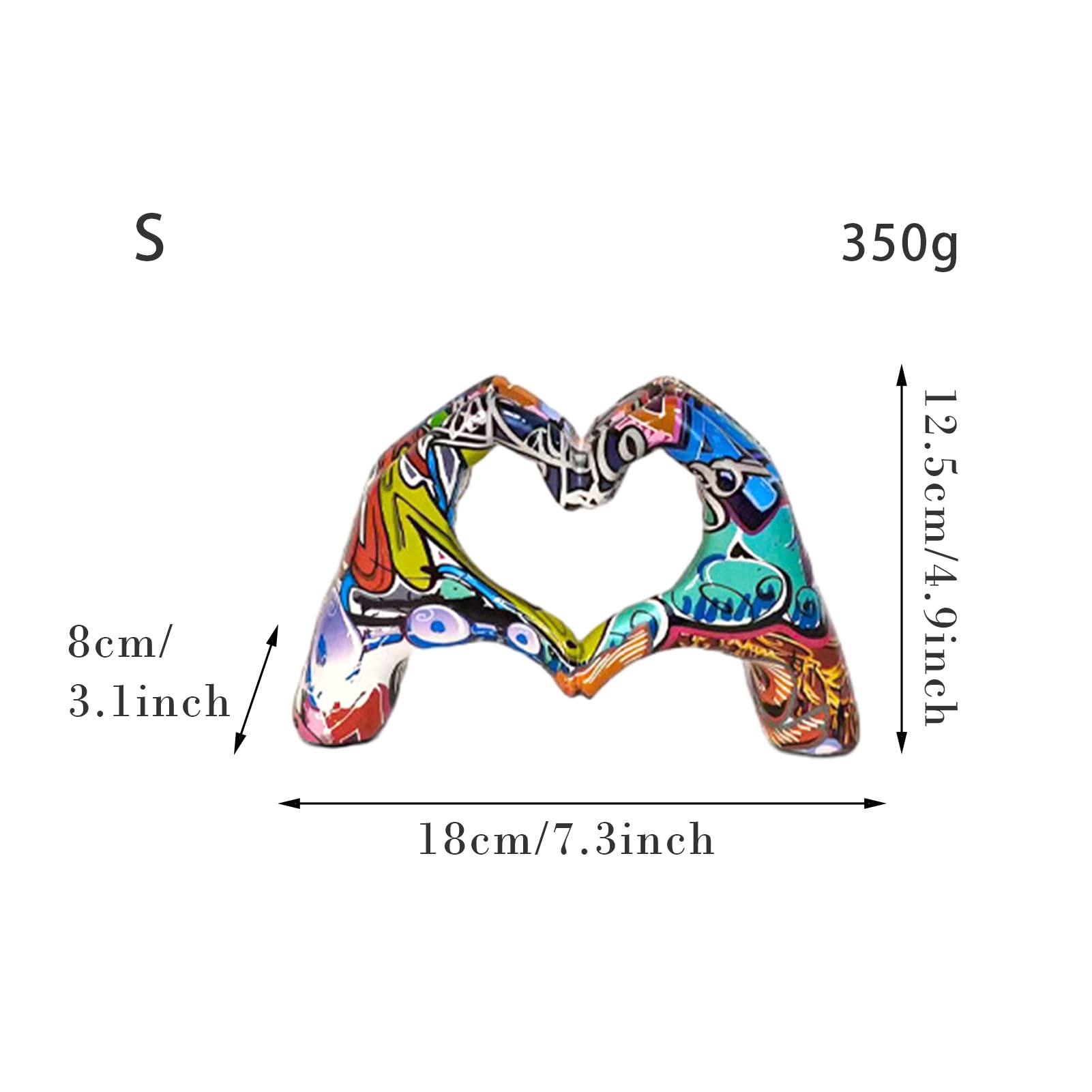 Amazon.co.jp: ジェスチャーハートアート、愛の手のシンボル像、ハート