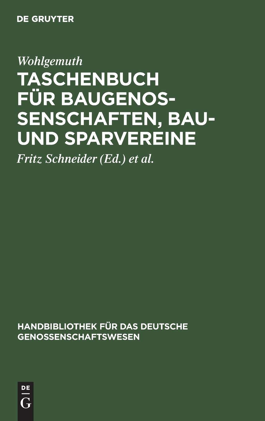 Taschenbuch für Baugenossenschaften, Bau- und Sparvereine